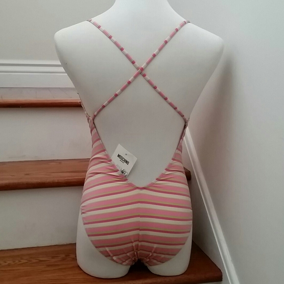 Moschino Pink Beige Green Pretty Bright Swimsuit. - Picture 4 of 6